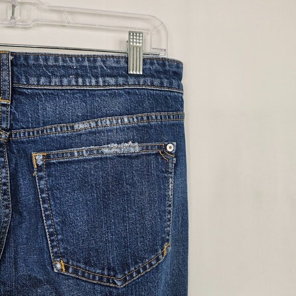 PILCRO Straight Leg Jeans ANTHROPOLOGIE MEDIUM WASH BLUE size 26 Distressed Chic - Picture 9 of 9